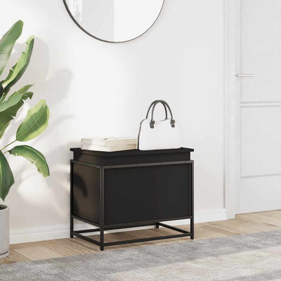 Musta säilytyslaatikko kannella Sinaie 60x40x51,5cm (puinen)