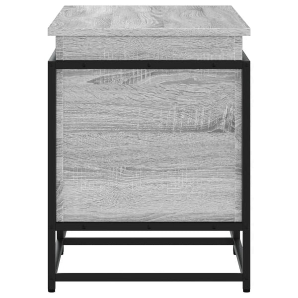 Säilytyslaatikko kannella harmaa 100x40x51,5 cm tekninen puu
