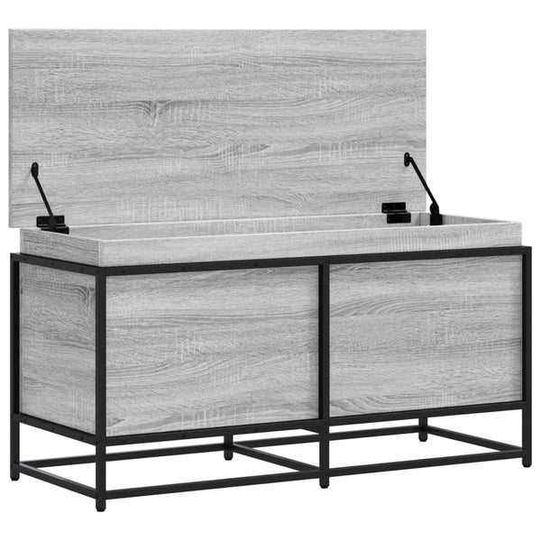 Säilytyslaatikko kannella harmaa 100x40x51,5 cm tekninen puu