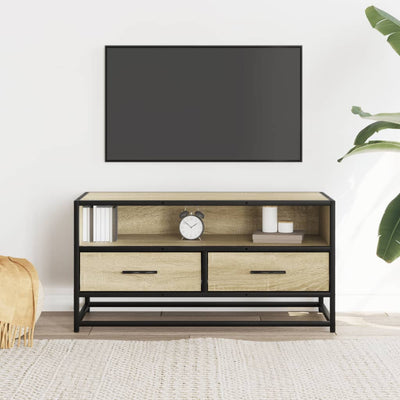 TV-taso Sonoma-tammi 80x34,5x40 cm tekninen puu ja metalli