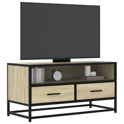 TV-taso Sonoma-tammi 80x34,5x40 cm tekninen puu ja metalli