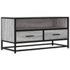 TV-taso harmaa Sonoma 80x34,5x40 cm tekninen puu ja metalli