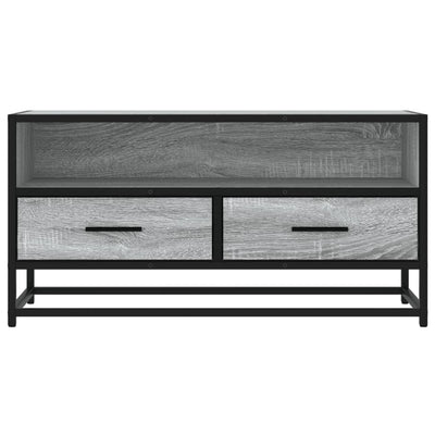 TV-taso harmaa Sonoma 80x34,5x40 cm tekninen puu ja metalli