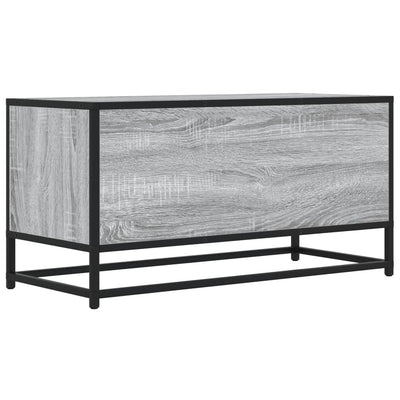 TV-taso harmaa Sonoma 80x34,5x40 cm tekninen puu ja metalli