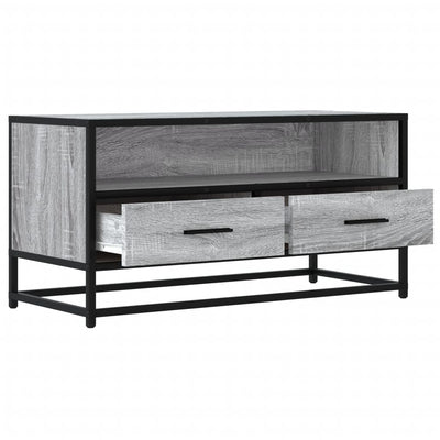 TV-taso harmaa Sonoma 80x34,5x40 cm tekninen puu ja metalli