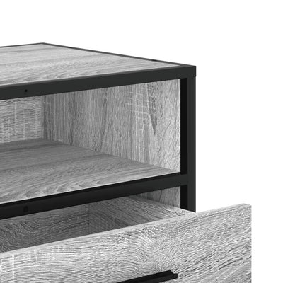 TV-taso harmaa Sonoma 80x34,5x40 cm tekninen puu ja metalli