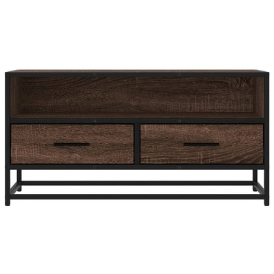 TV-taso ruskea tammi 80x34,5x40 cm tekninen puu ja metalli