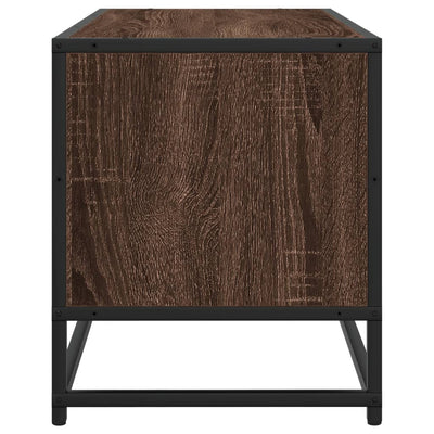 TV-taso ruskea tammi 80x34,5x40 cm tekninen puu ja metalli
