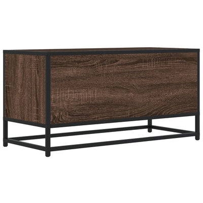TV-taso ruskea tammi 80x34,5x40 cm tekninen puu ja metalli