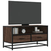 TV-taso ruskea tammi 80x34,5x40 cm tekninen puu ja metalli