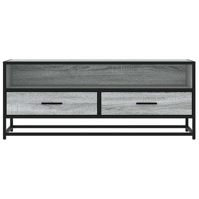TV-taso harmaa Sonoma 100x34,5x40 cm tekninen puu ja metalli