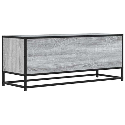 TV-taso harmaa Sonoma 100x34,5x40 cm tekninen puu ja metalli