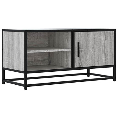 TV-taso harmaa Sonoma 80x34,5x40 cm tekninen puu ja metalli