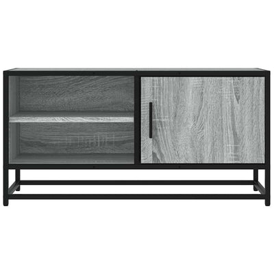 TV-taso harmaa Sonoma 80x34,5x40 cm tekninen puu ja metalli