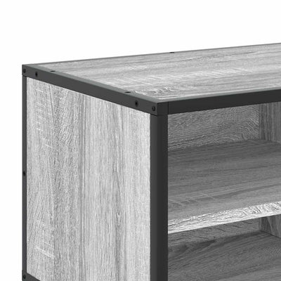 TV-taso harmaa Sonoma 80x34,5x40 cm tekninen puu ja metalli