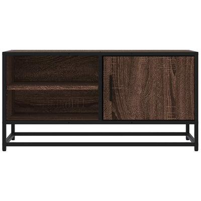 TV-taso ruskea tammi 80x34,5x40 cm tekninen puu ja metalli