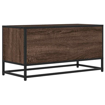 TV-taso ruskea tammi 80x34,5x40 cm tekninen puu ja metalli