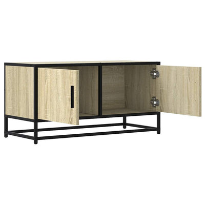TV-taso Sonoma-tammi 80x34,5x40 cm tekninen puu ja metalli
