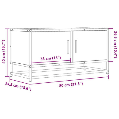 TV-taso Sonoma-tammi 80x34,5x40 cm tekninen puu ja metalli