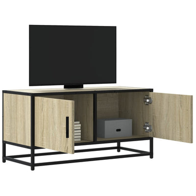 TV-taso Sonoma-tammi 80x34,5x40 cm tekninen puu ja metalli
