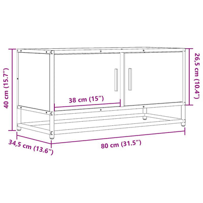 TV-taso savutammi 80x34,5x40 cm tekninen puu ja metalli