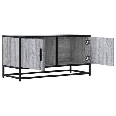 TV-taso harmaa Sonoma 80x34,5x40 cm tekninen puu ja metalli