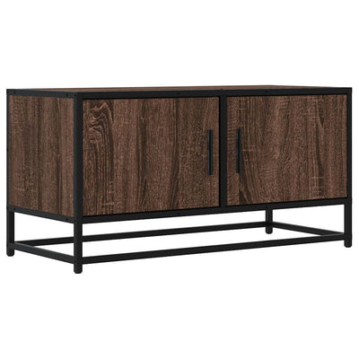 TV-taso ruskea tammi 80x34,5x40 cm tekninen puu ja metalli