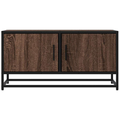 TV-taso ruskea tammi 80x34,5x40 cm tekninen puu ja metalli