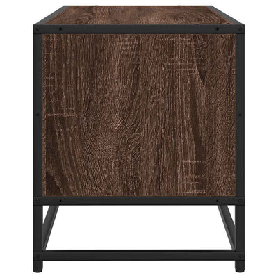 TV-taso ruskea tammi 80x34,5x40 cm tekninen puu ja metalli