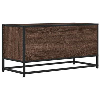 TV-taso ruskea tammi 80x34,5x40 cm tekninen puu ja metalli