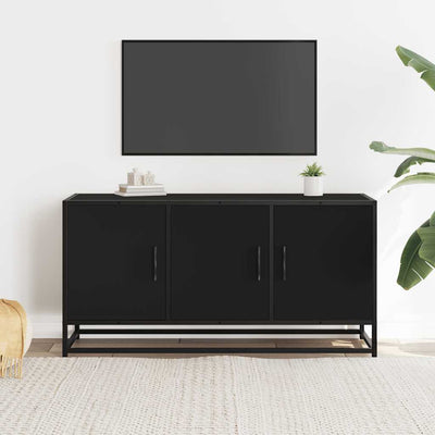 TV-kaappi musta 100x35x50 cm suunniteltu puu ja metalli