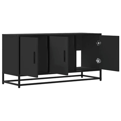 TV-kaappi musta 100x35x50 cm suunniteltu puu ja metalli