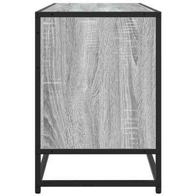 TV-taso harmaa Sonoma 100x35x50 cm tekninen puu ja metalli