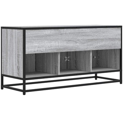 TV-taso harmaa Sonoma 100x35x50 cm tekninen puu ja metalli