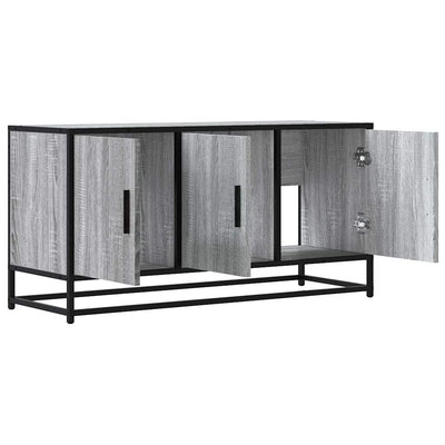 TV-taso harmaa Sonoma 100x35x50 cm tekninen puu ja metalli