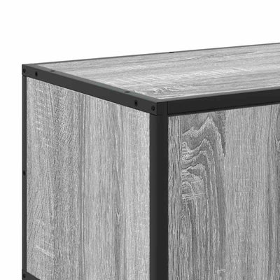 TV-taso harmaa Sonoma 100x35x50 cm tekninen puu ja metalli
