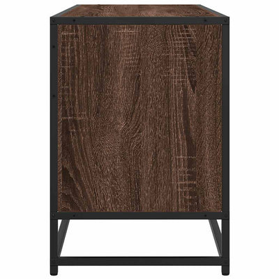 TV-taso ruskea tammi 100x35x50 cm tekninen puu ja metalli