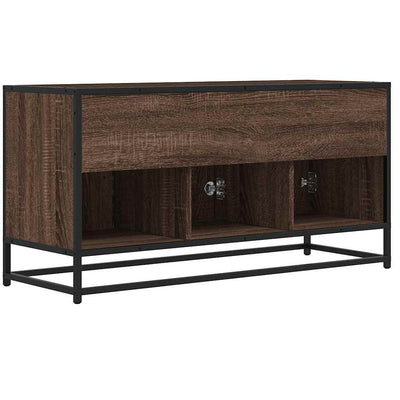 TV-taso ruskea tammi 100x35x50 cm tekninen puu ja metalli