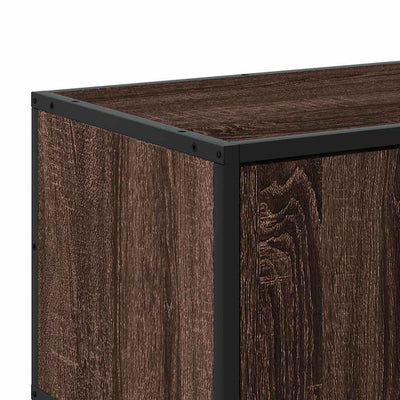 TV-taso ruskea tammi 100x35x50 cm tekninen puu ja metalli