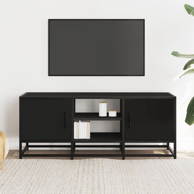 TV-kaappi musta 100x35x41 cm suunniteltu puu ja metalli