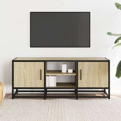 TV-taso Sonoma-tammi 100x35x41 cm tekninen puu ja metalli