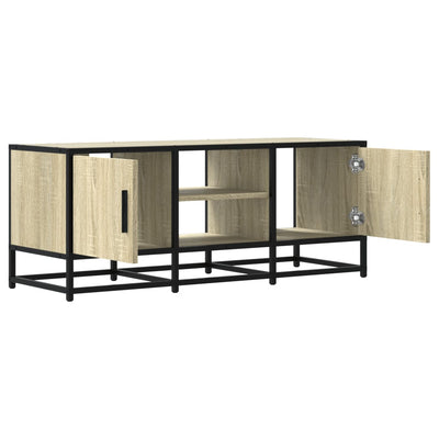 TV-taso Sonoma-tammi 100x35x41 cm tekninen puu ja metalli