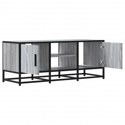 TV-taso harmaa Sonoma 100x35x41 cm tekninen puu ja metalli