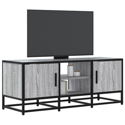 TV-taso harmaa Sonoma 100x35x41 cm tekninen puu ja metalli