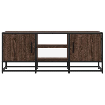 TV-taso ruskea tammi 100x35x41 cm tekninen puu ja metalli