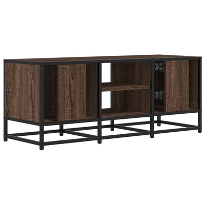 TV-taso ruskea tammi 100x35x41 cm tekninen puu ja metalli