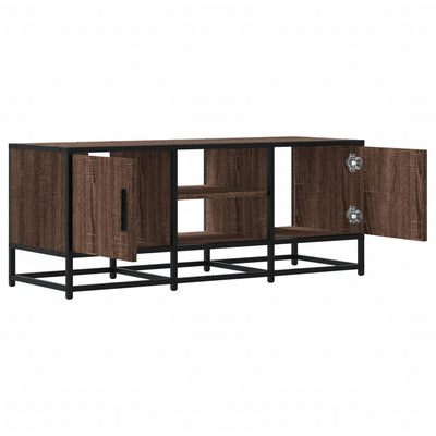TV-taso ruskea tammi 100x35x41 cm tekninen puu ja metalli