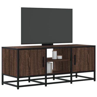TV-taso ruskea tammi 100x35x41 cm tekninen puu ja metalli