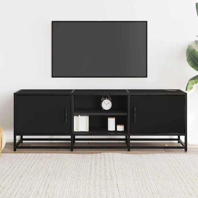 TV-kaappi musta 120x35x41 cm suunniteltu puu ja metalli