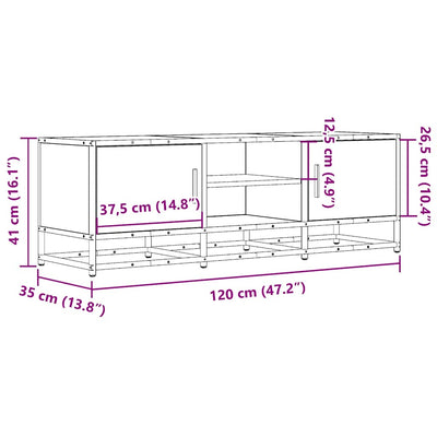 TV-kaappi musta 120x35x41 cm suunniteltu puu ja metalli